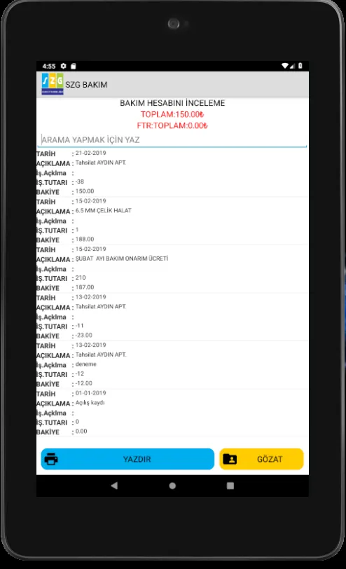 SZG Bakım Mobil | Indus Appstore | Screenshot