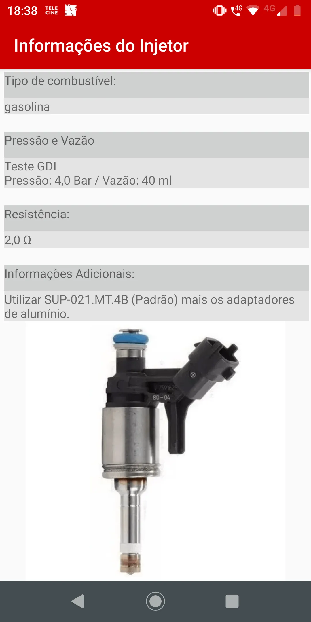 Tabela de vazão de injetores K | Indus Appstore | Screenshot