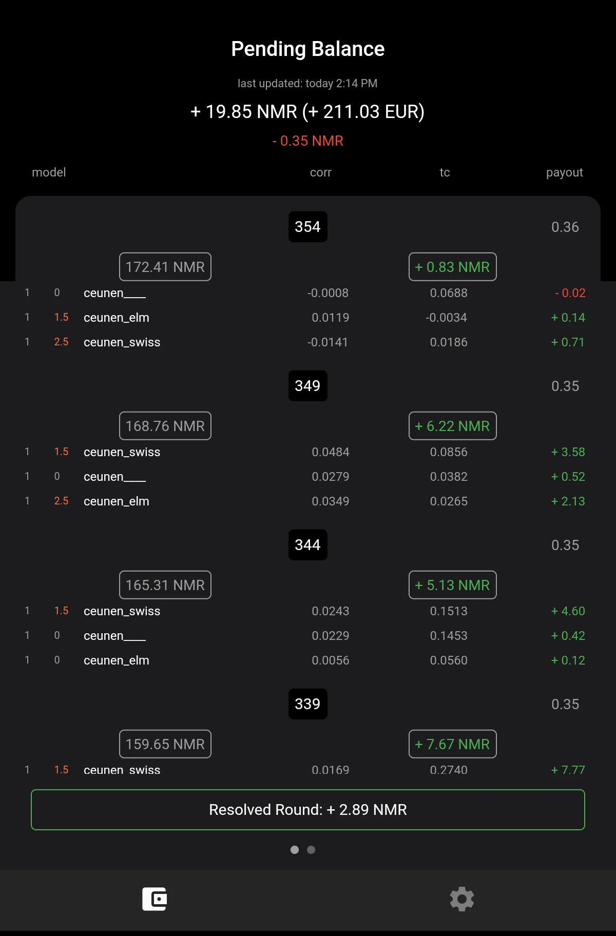 Numerai Payouts | Indus Appstore | Screenshot