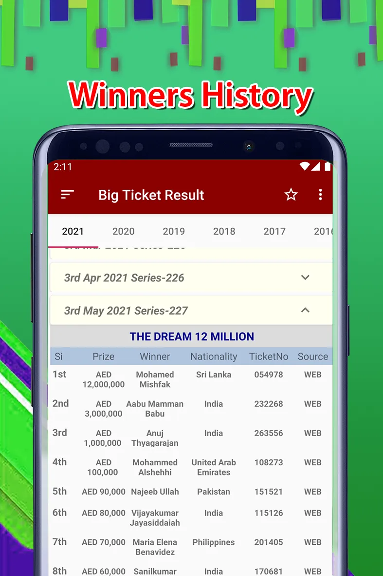 Abu Dhabi Big Ticket Results | Indus Appstore | Screenshot