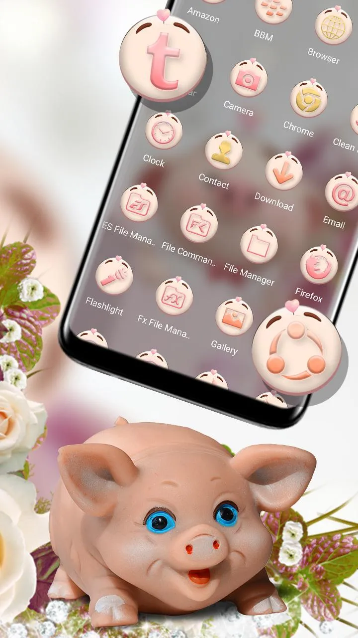 Cute Piggy Launcher Theme | Indus Appstore | Screenshot