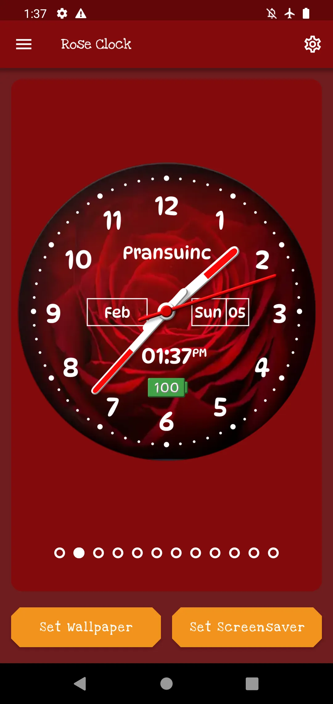 Rose clock live wallpaper | Indus Appstore | Screenshot