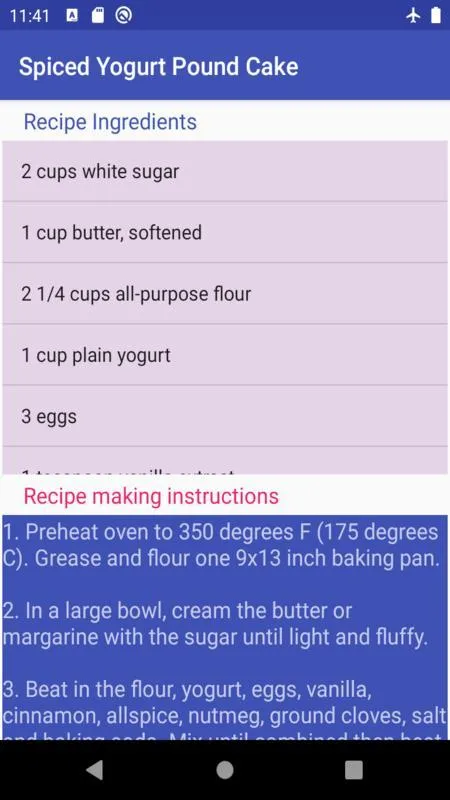 Spice cake recipe | Indus Appstore | Screenshot