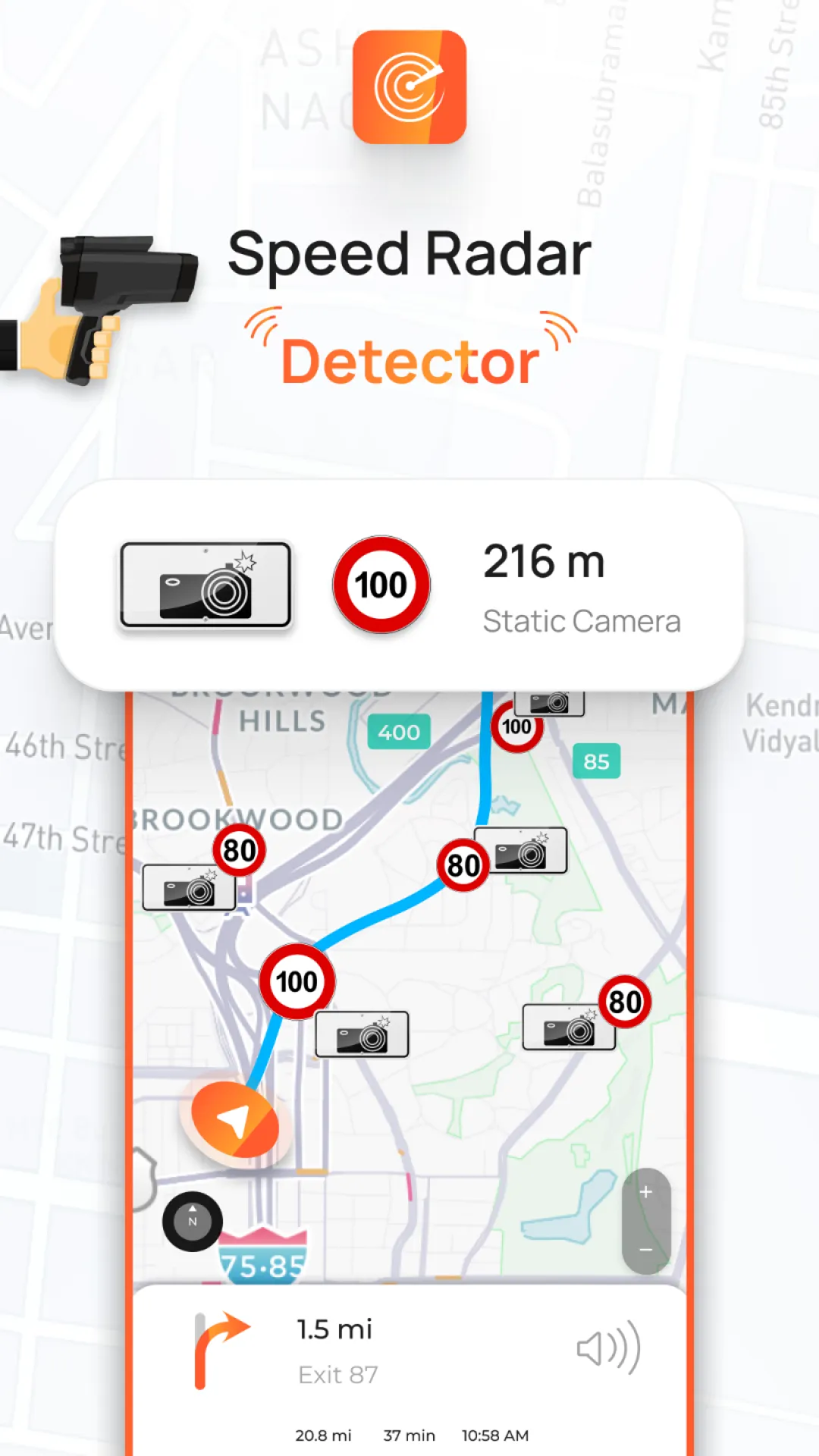 Radar, HUD, Map, Speed Camera | Indus Appstore | Screenshot