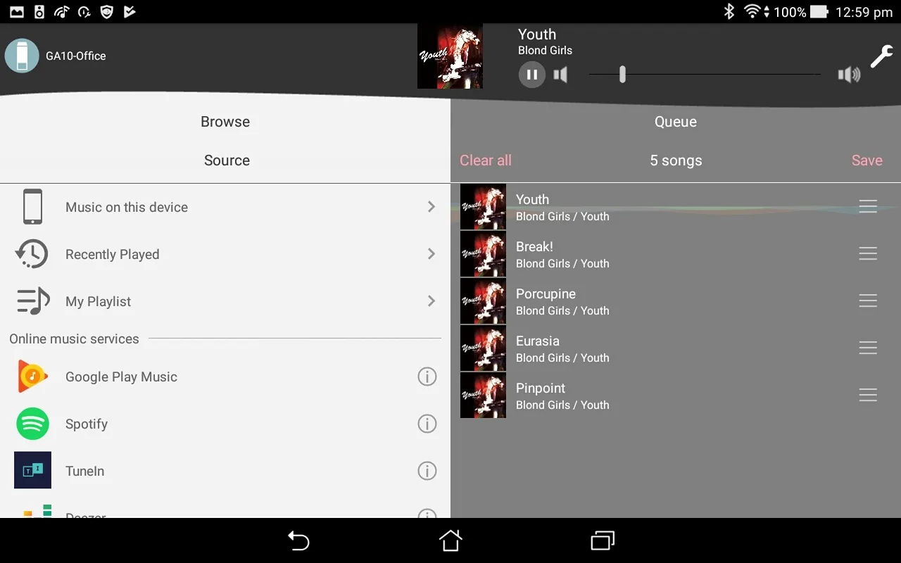 Panasonic Music Control | Indus Appstore | Screenshot