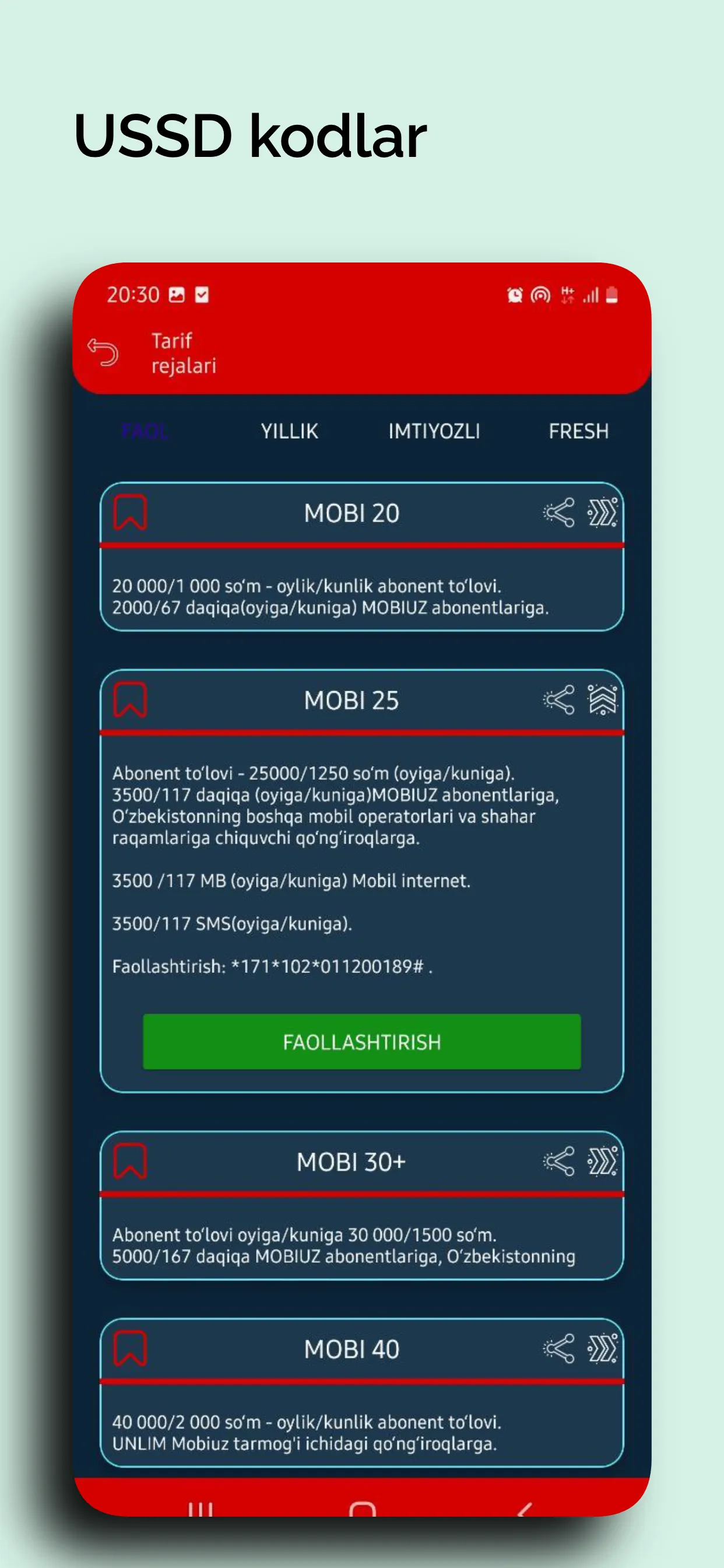 Kerakli Ussd kodlar | Indus Appstore | Screenshot