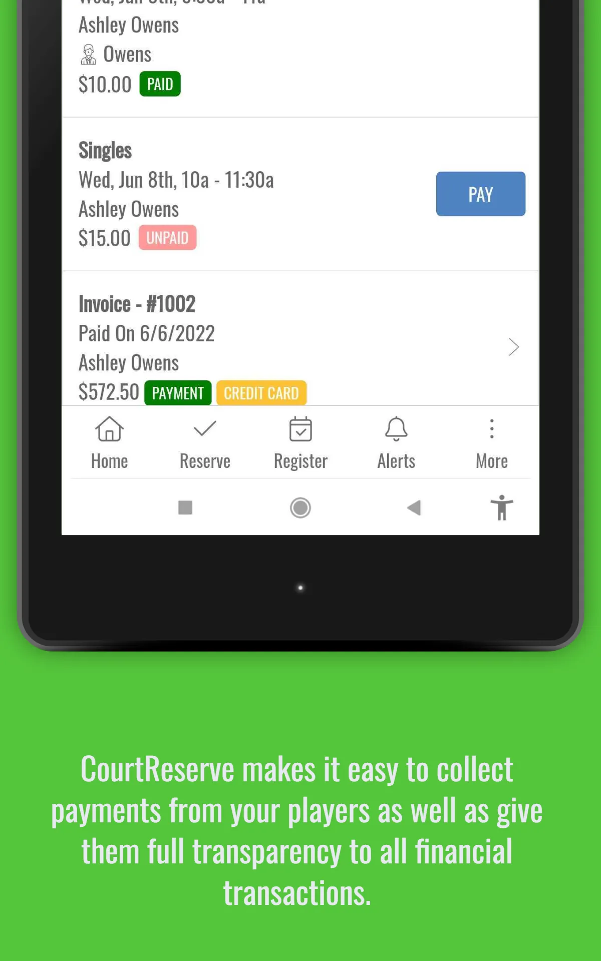 CourtReserve | Indus Appstore | Screenshot