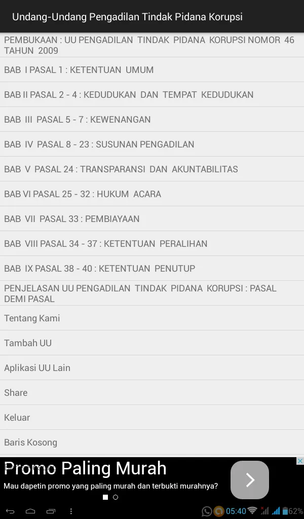 UU Pengadilan Pidana Korupsi | Indus Appstore | Screenshot