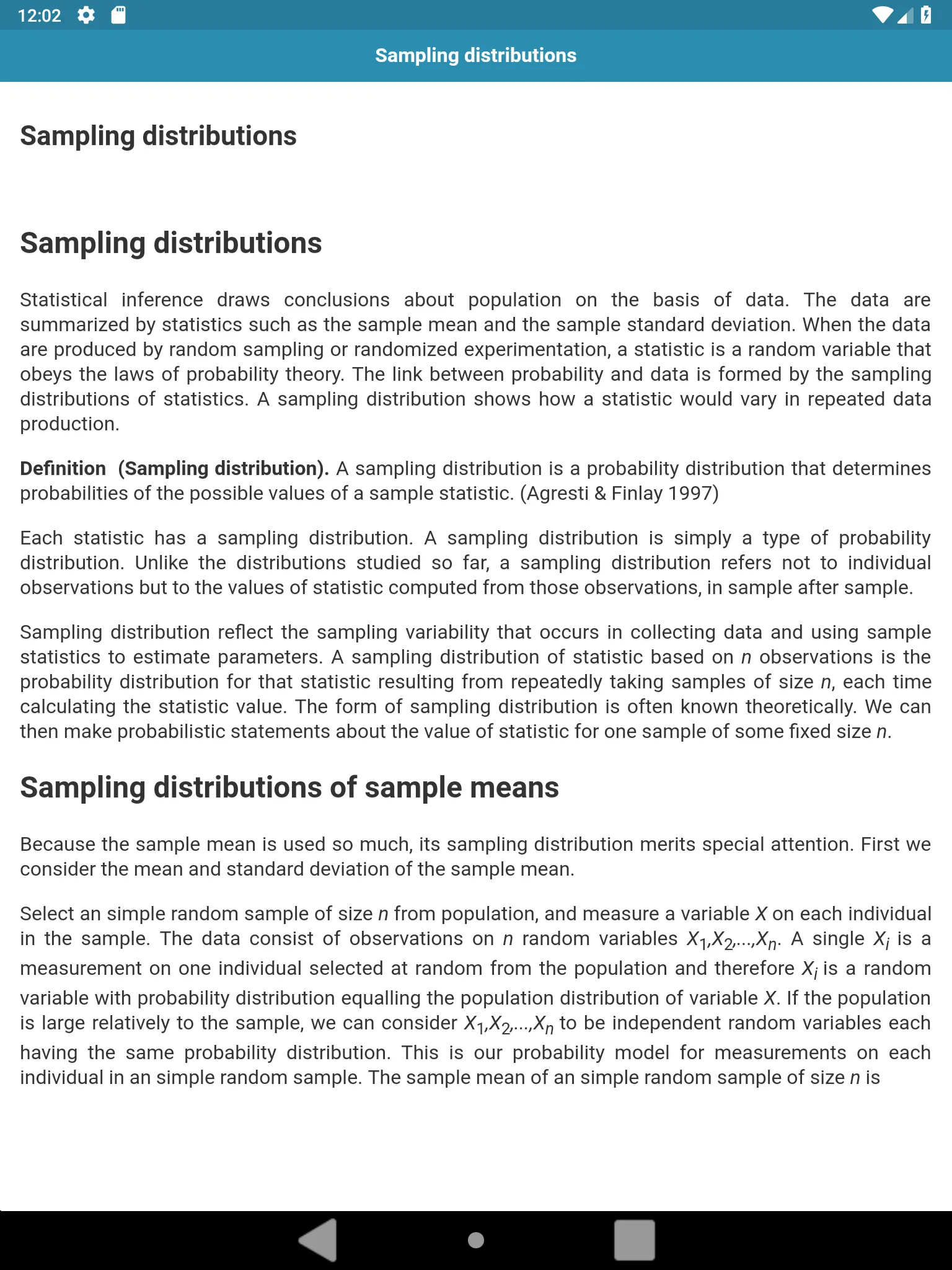 Basics of Statistics | Indus Appstore | Screenshot