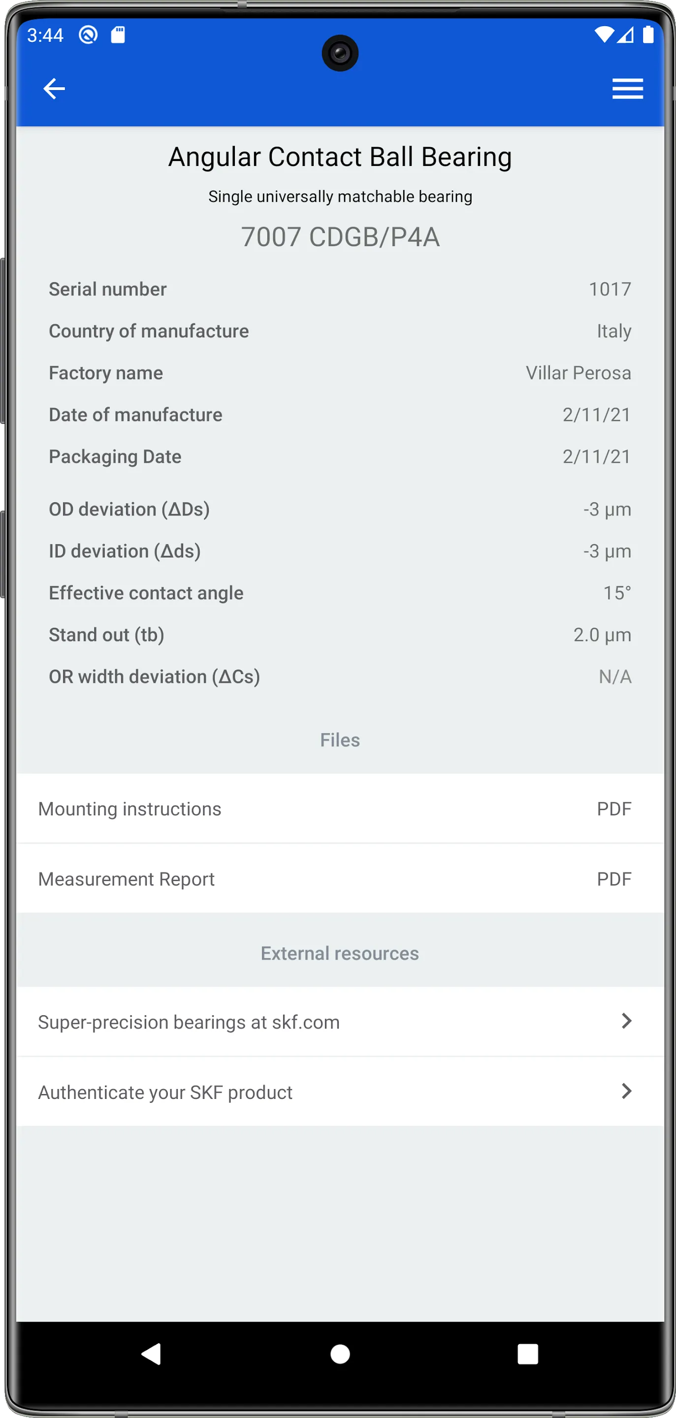 SKF Super-precision manager | Indus Appstore | Screenshot