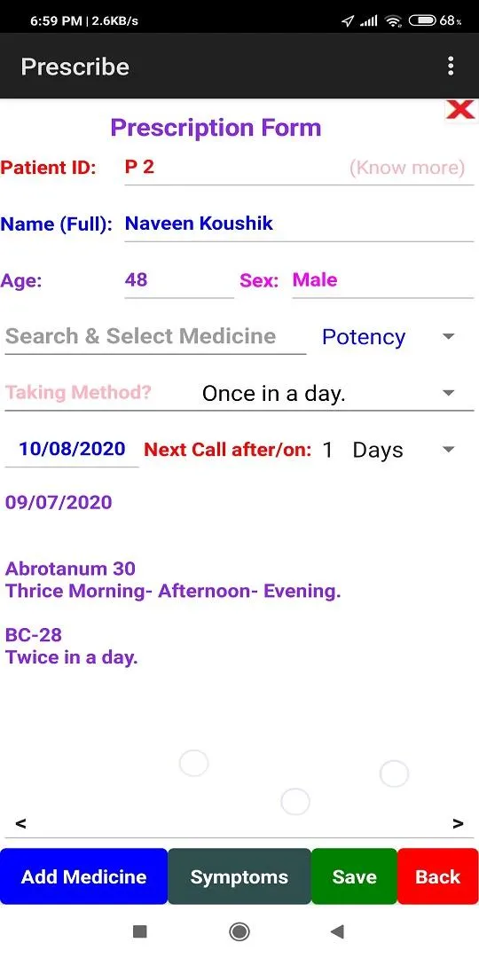 Homeopathy Patient Recorder | Indus Appstore | Screenshot