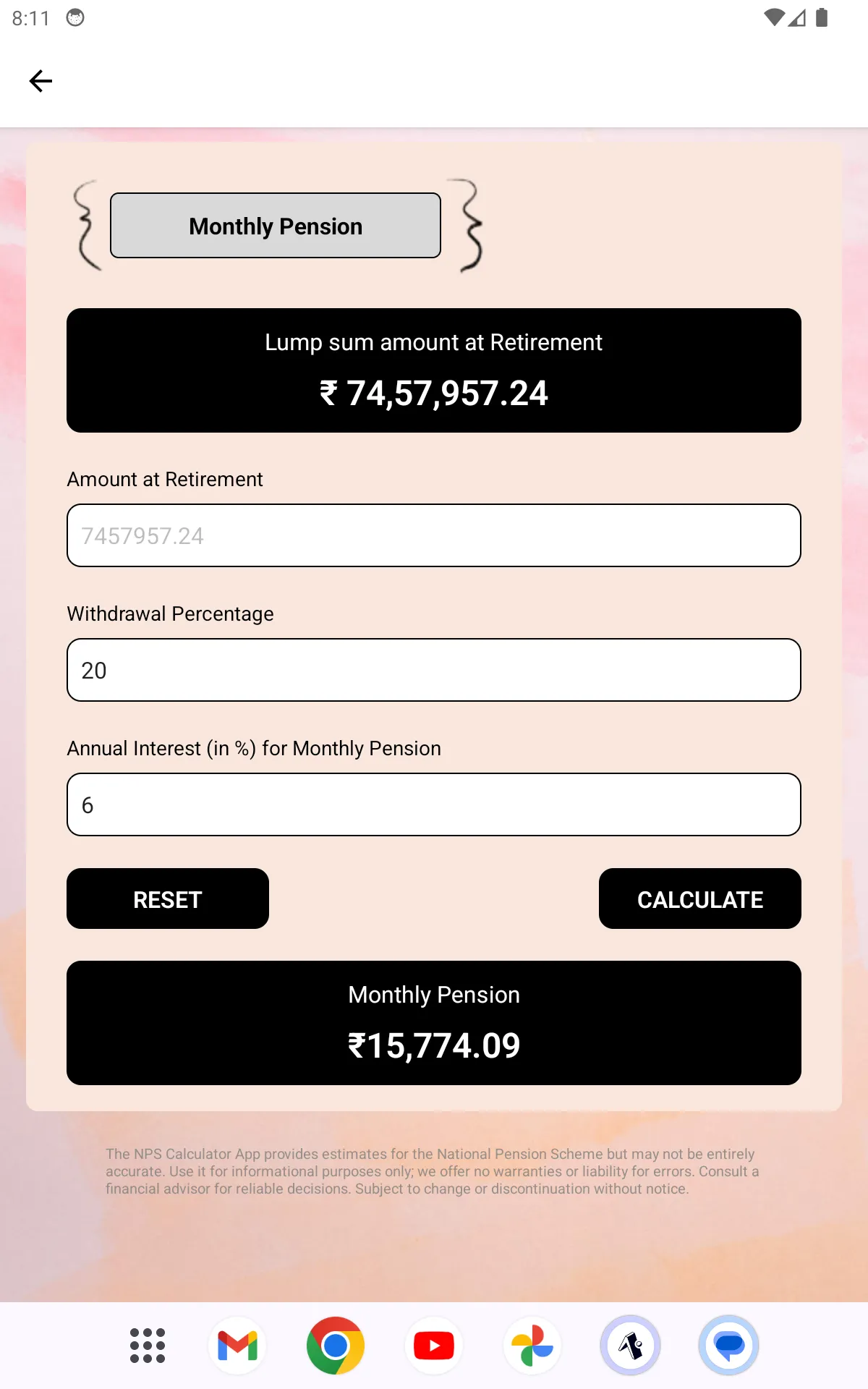 NPS Calculator | Indus Appstore | Screenshot