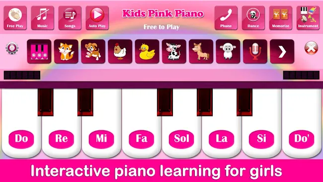 Kids Pink Piano | Indus Appstore | Screenshot