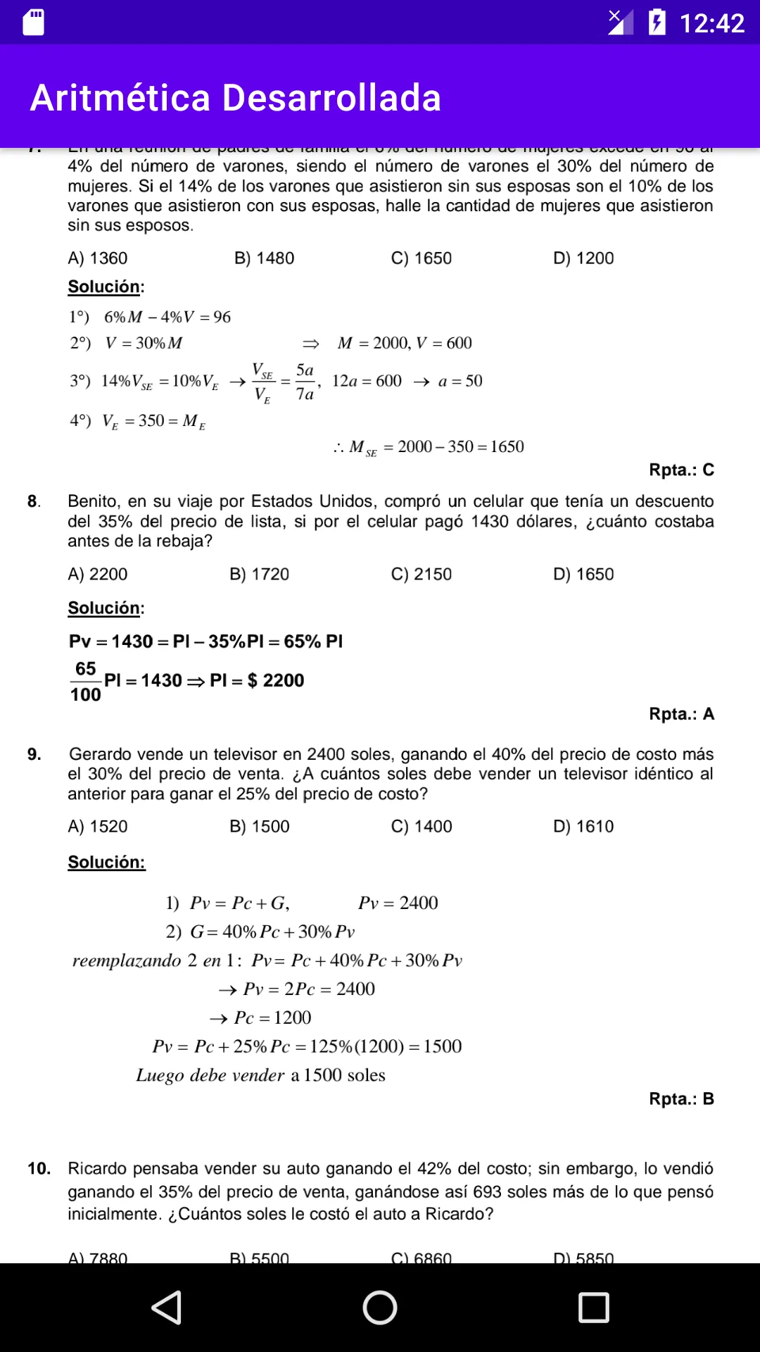 Aritmética Desarrollada | Indus Appstore | Screenshot