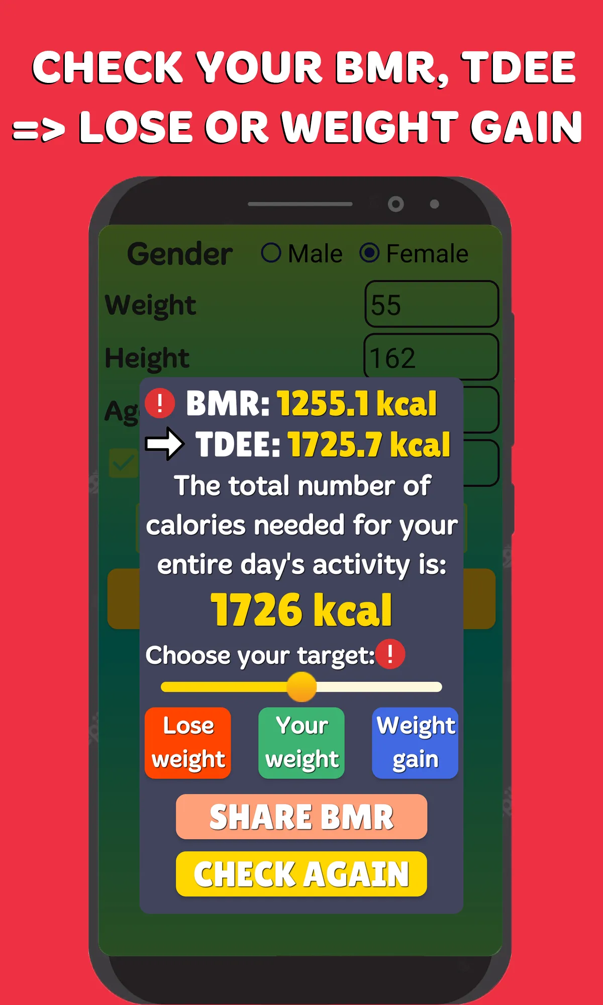 Calorie Counter, BMI, BMR, WHR | Indus Appstore | Screenshot