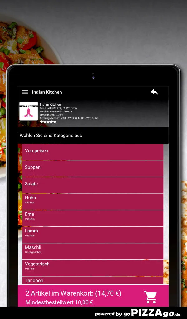 Indian Kitchen Bonn | Indus Appstore | Screenshot