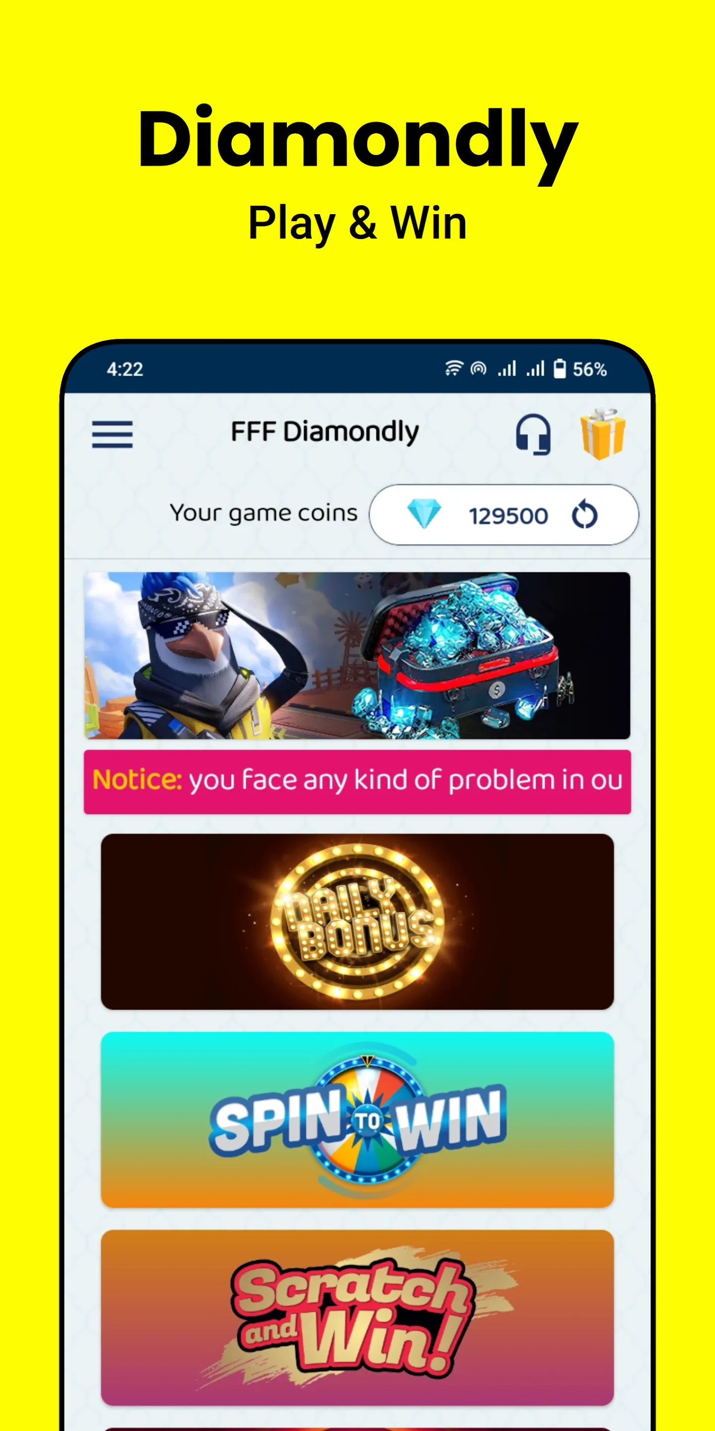 Diamondly: Play Win FFDiamonds | Indus Appstore | Screenshot