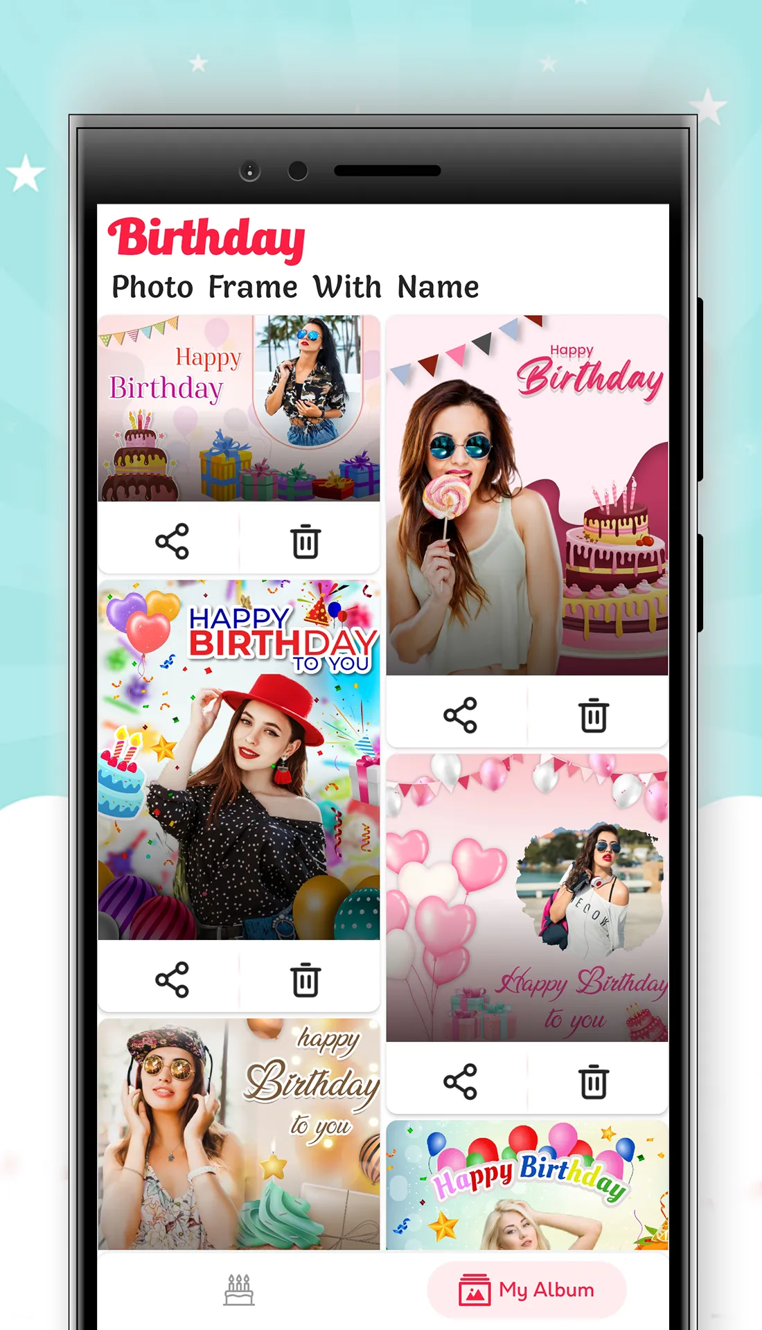 Birthday Cake Photo Frame | Indus Appstore | Screenshot