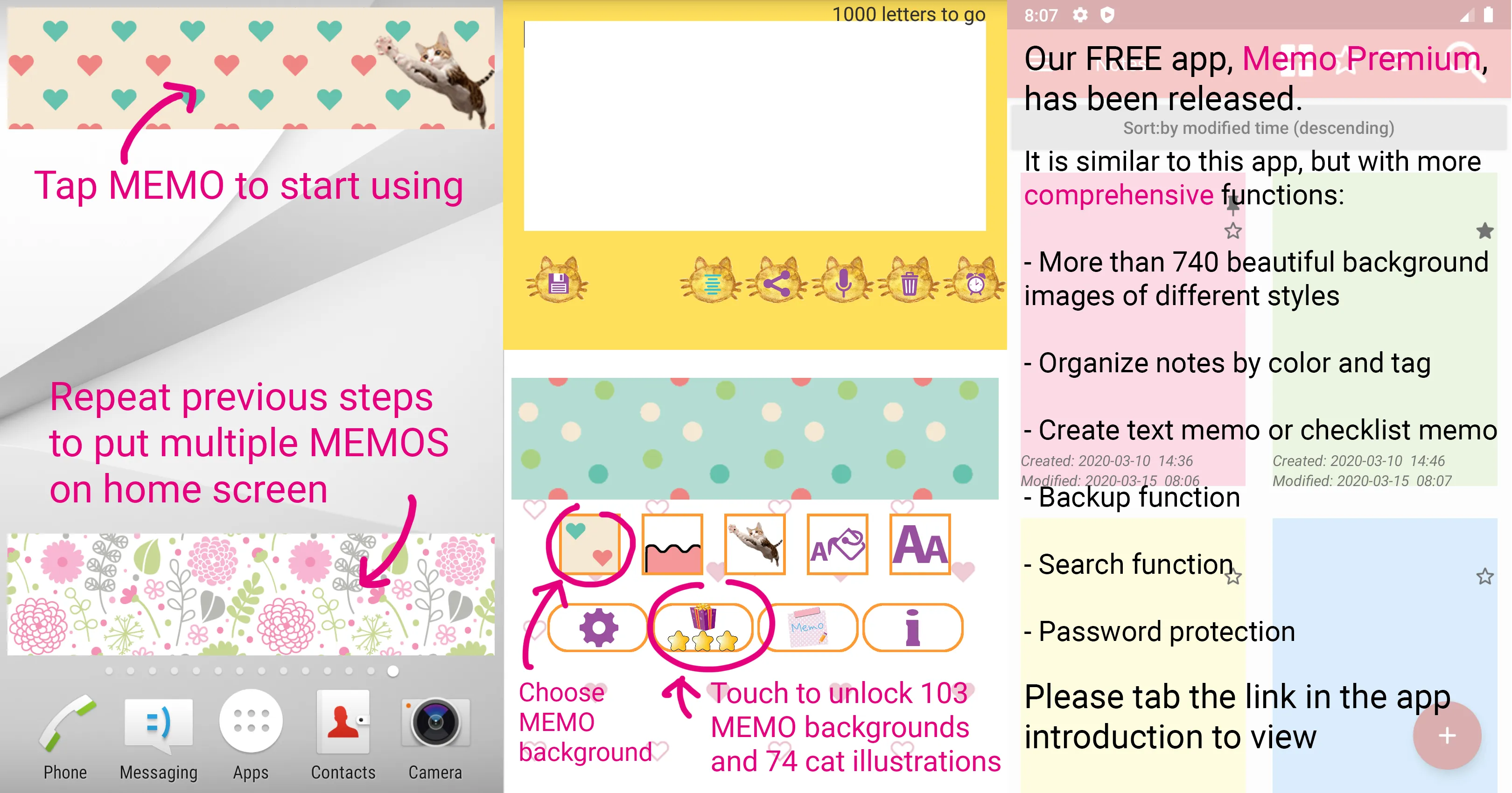 Cat Sticky Memo Notepad | Indus Appstore | Screenshot