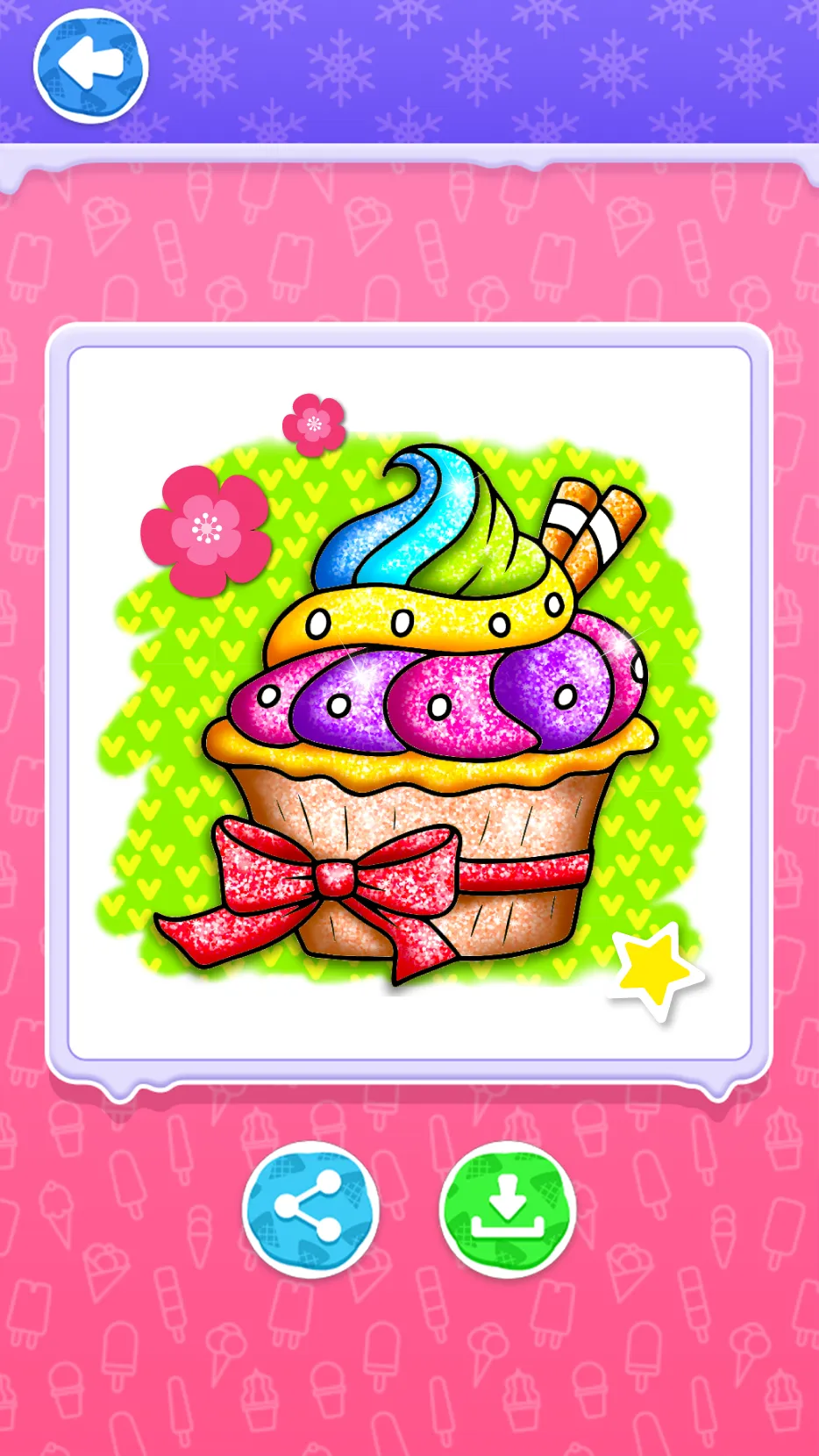 Glitter Ice Cream Coloring | Indus Appstore | Screenshot