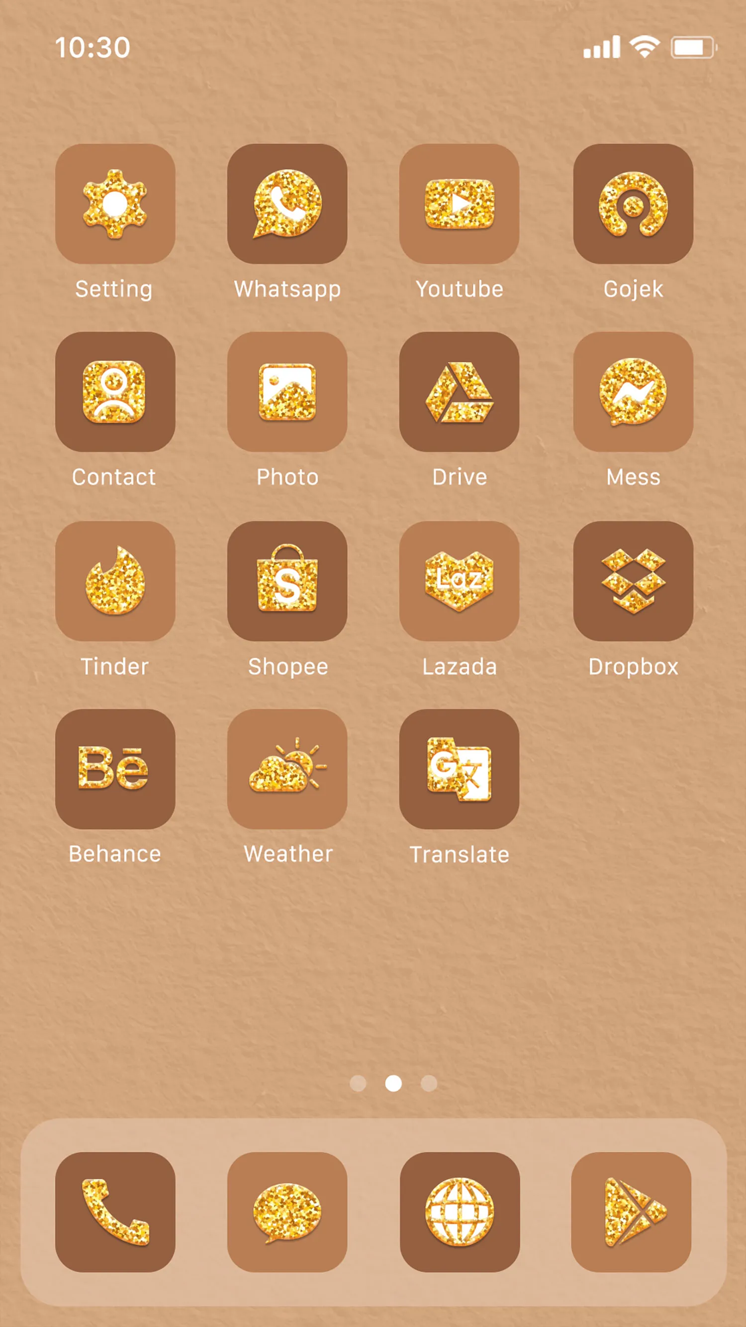 Wow Gold Glitter Icon Pack | Indus Appstore | Screenshot