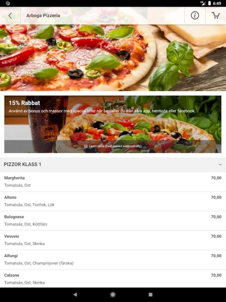 Arboga Pizzeria | Indus Appstore | Screenshot