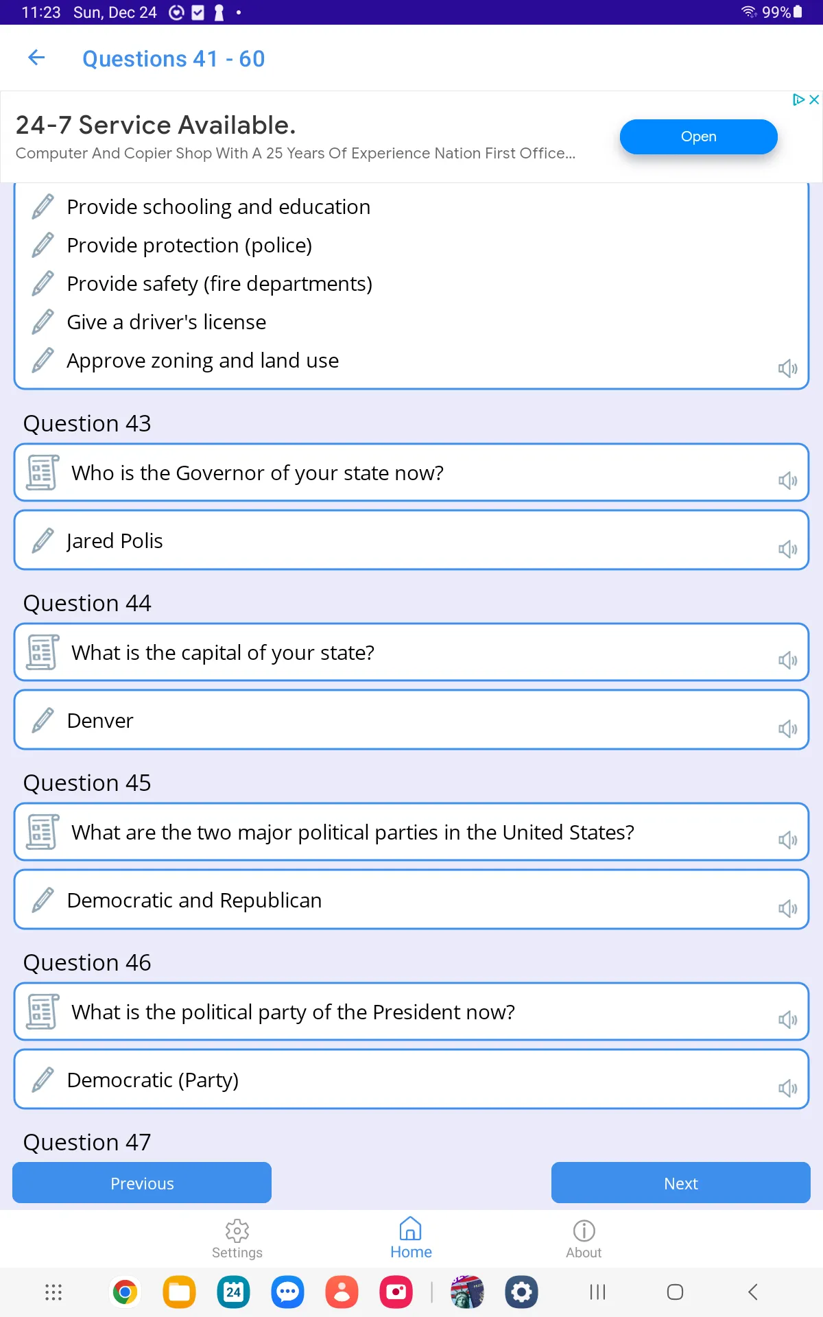 US Citizenship Test 2024 | Indus Appstore | Screenshot