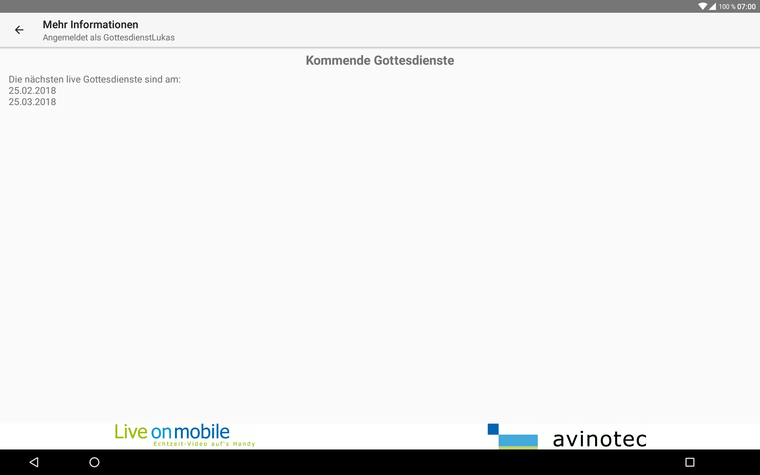 avinotec live church service | Indus Appstore | Screenshot