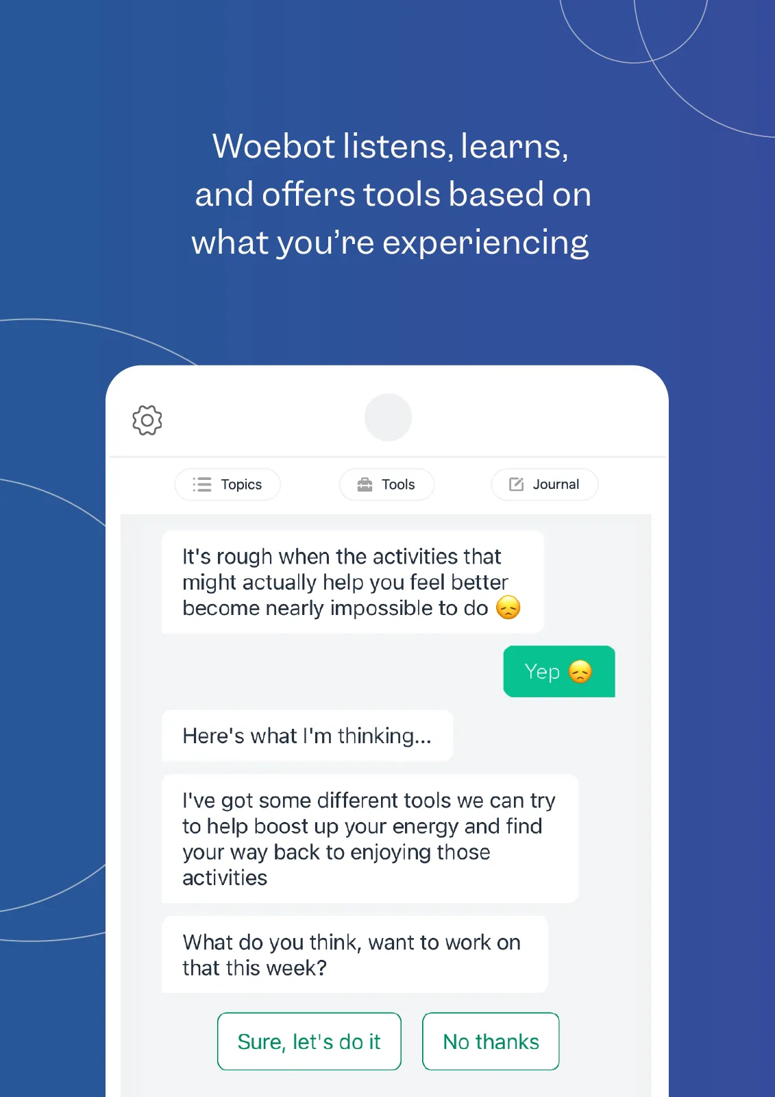 Woebot: The Mental Health Ally | Indus Appstore | Screenshot