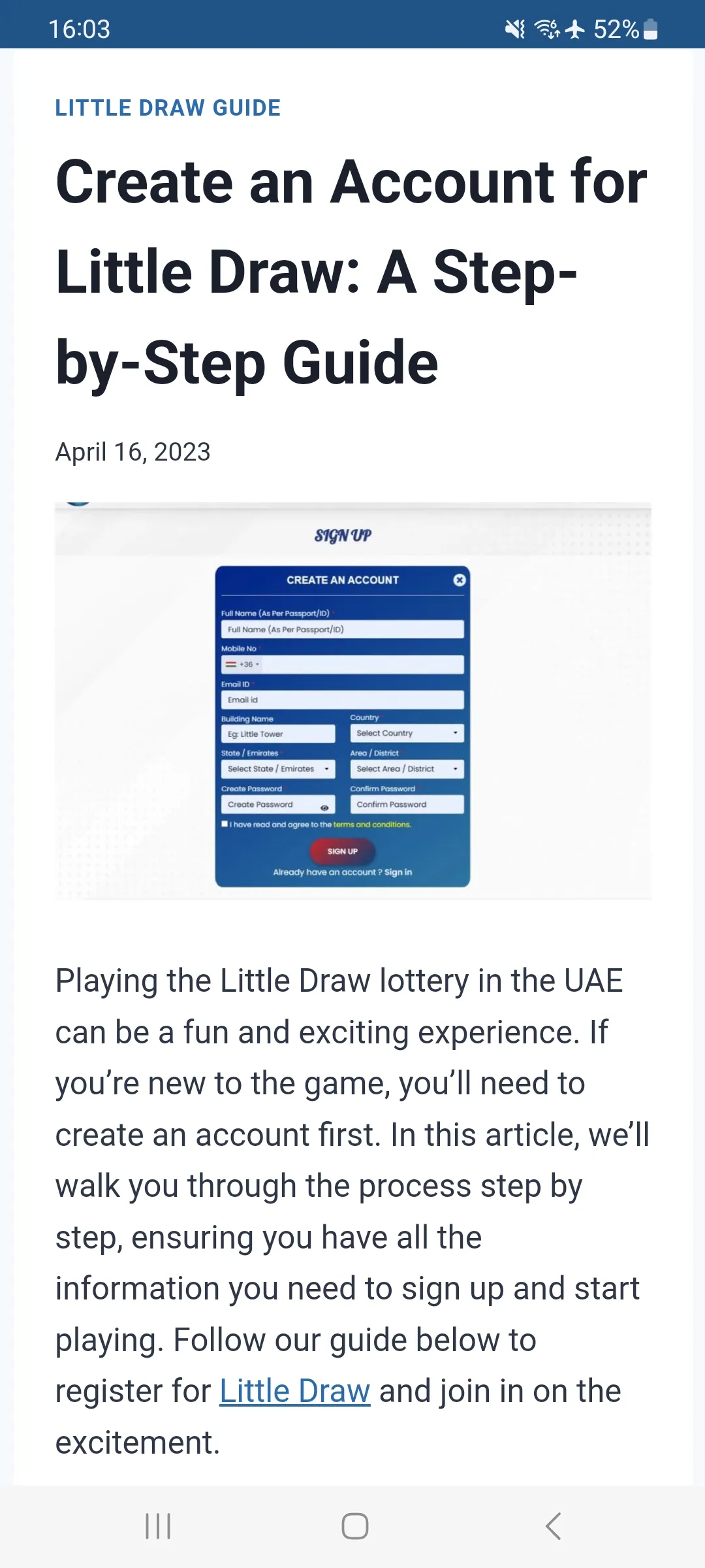 Little Draw Results Dubai UAE | Indus Appstore | Screenshot