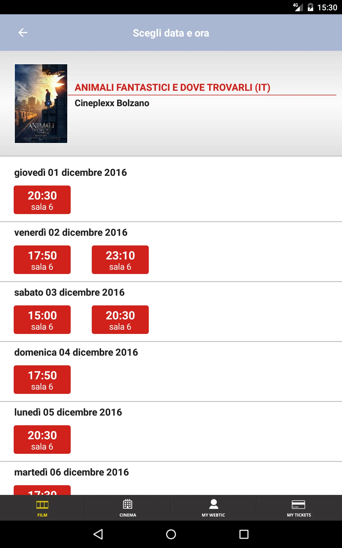 Webtic Cineplexx Bolzano | Indus Appstore | Screenshot