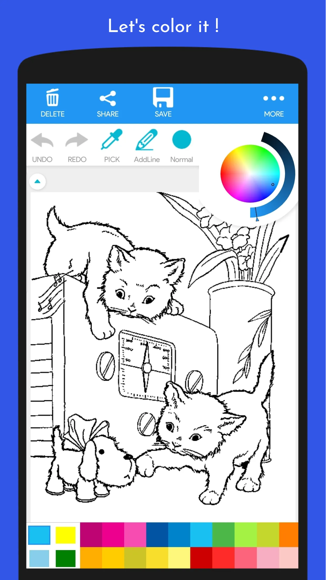 Cute Kitten Coloring Book | Indus Appstore | Screenshot