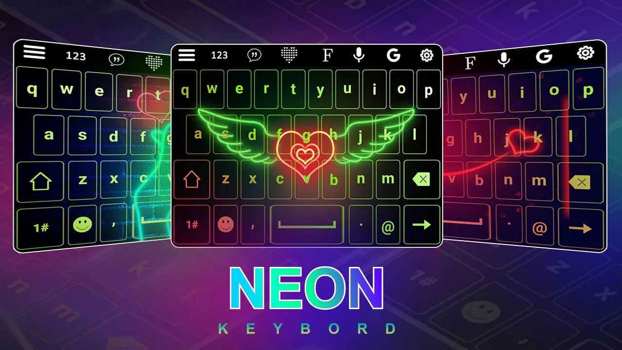 Neon Led Keyboard Photo, Emoji | Indus Appstore | Screenshot