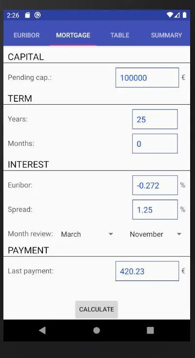 Euribor Mortgage | Indus Appstore | Screenshot