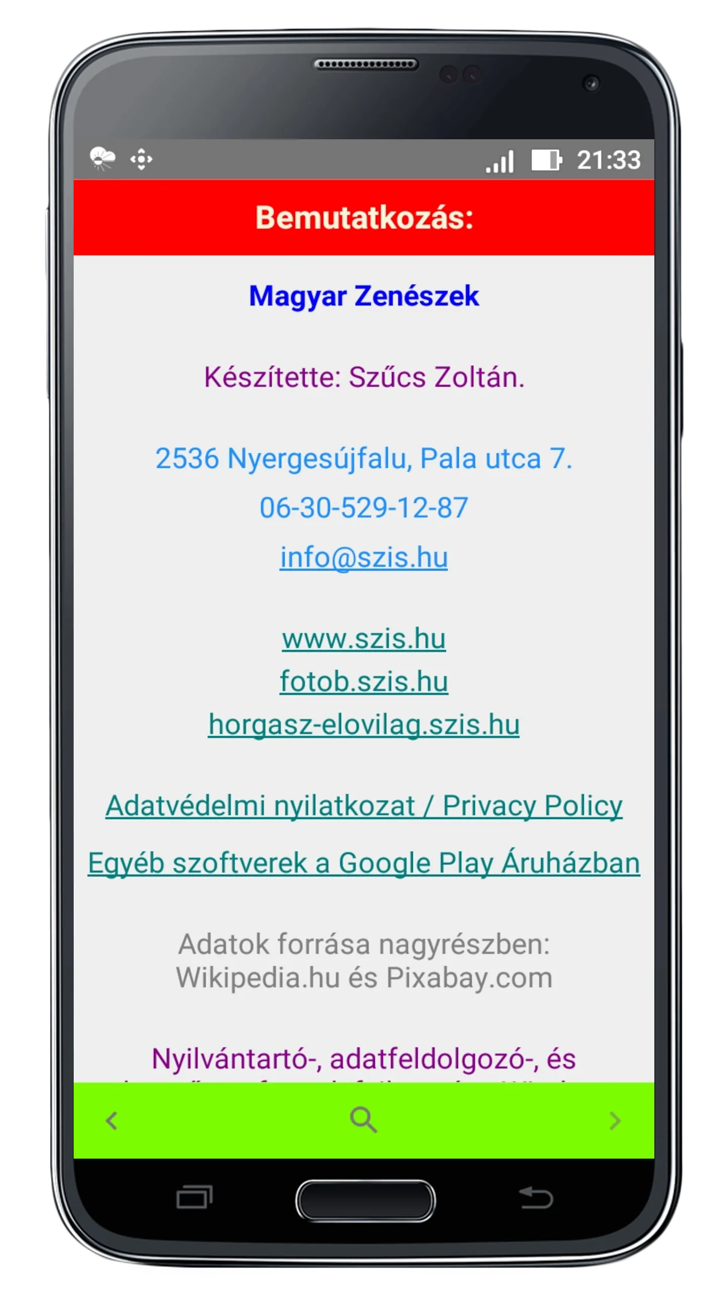 Magyar Zenészek | Indus Appstore | Screenshot