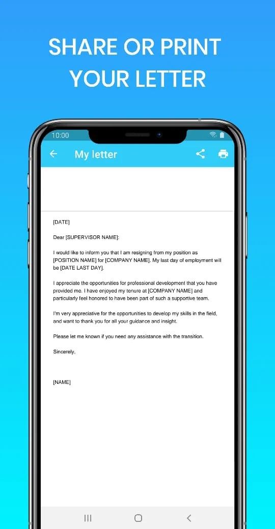 Resignation letter maker | Indus Appstore | Screenshot