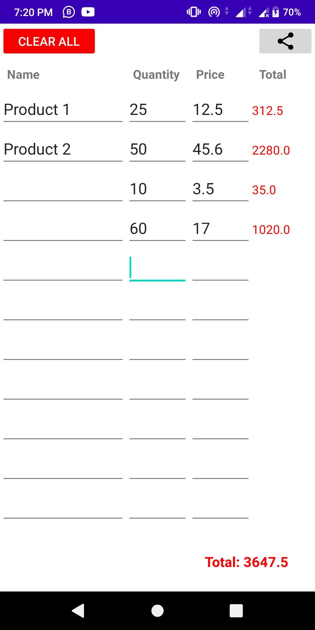 Easy List Calculator And Bills | Indus Appstore | Screenshot