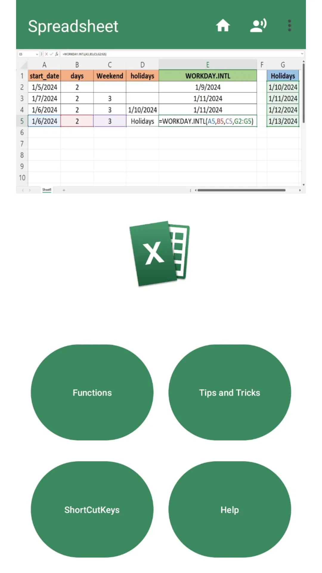 Spreadsheet Function & Formula | Indus Appstore | Screenshot