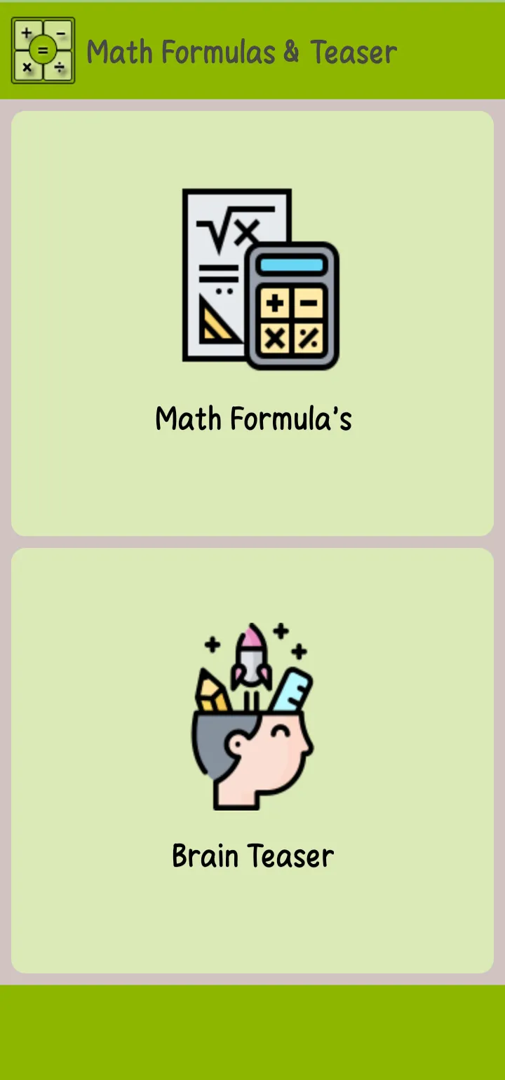 Maths Formulas & Brain Teaser | Indus Appstore | Screenshot