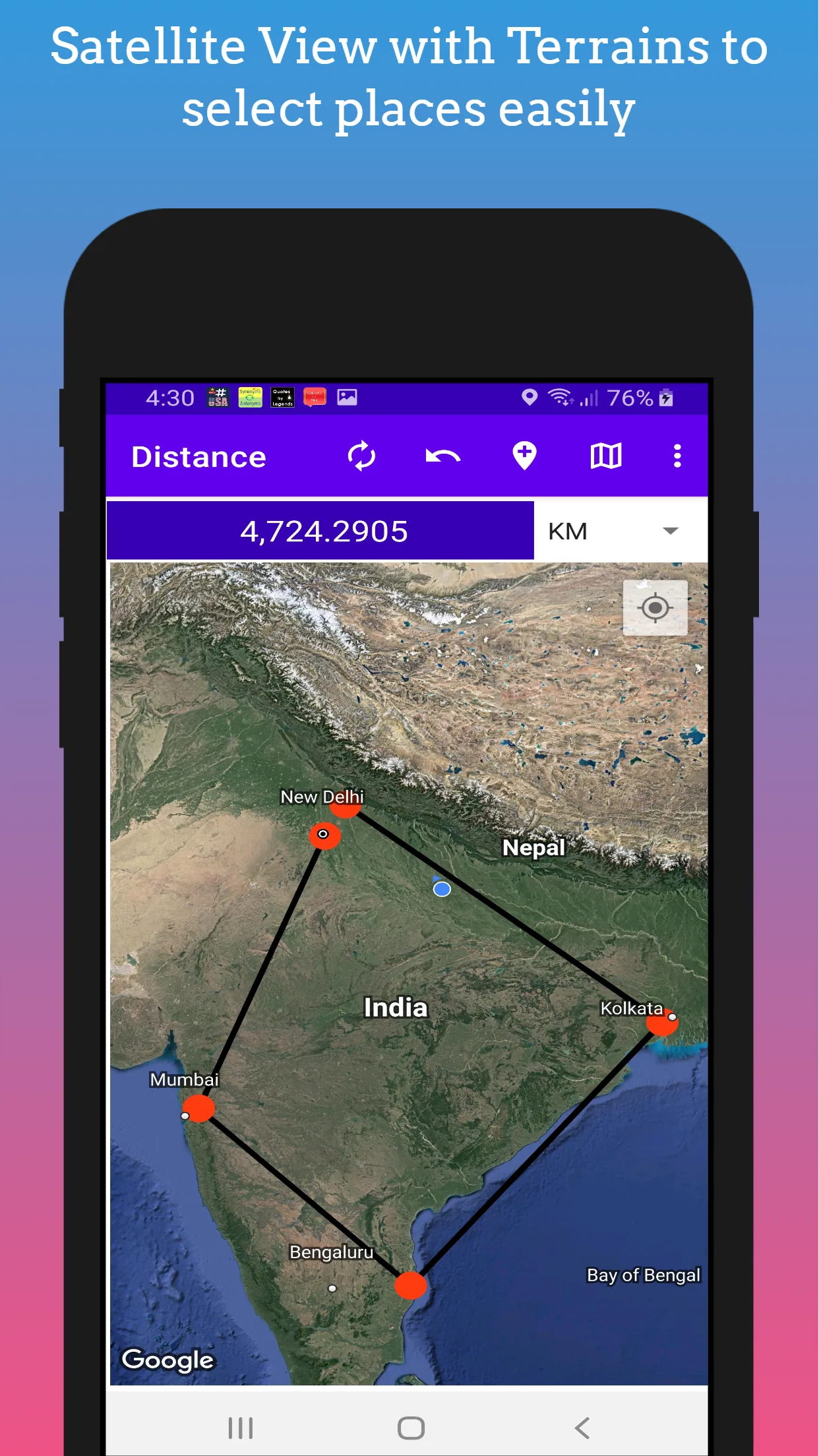 GPS Distance Measurement | Indus Appstore | Screenshot