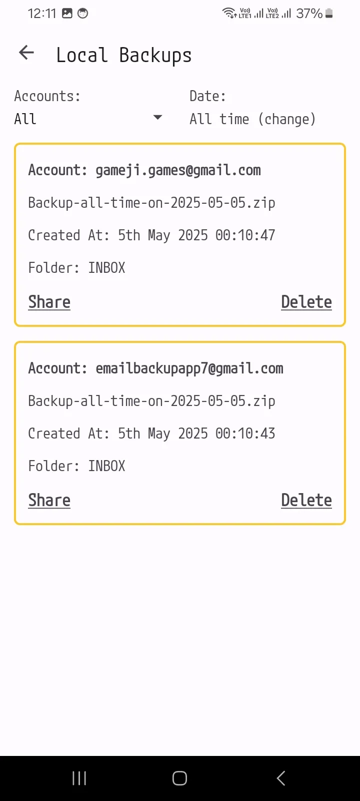 Email Backup | Indus Appstore | Screenshot