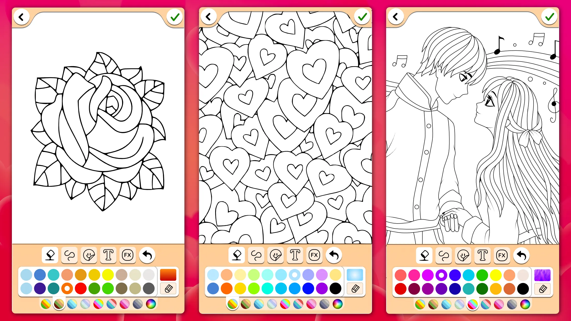 Valentines love coloring book | Indus Appstore | Screenshot
