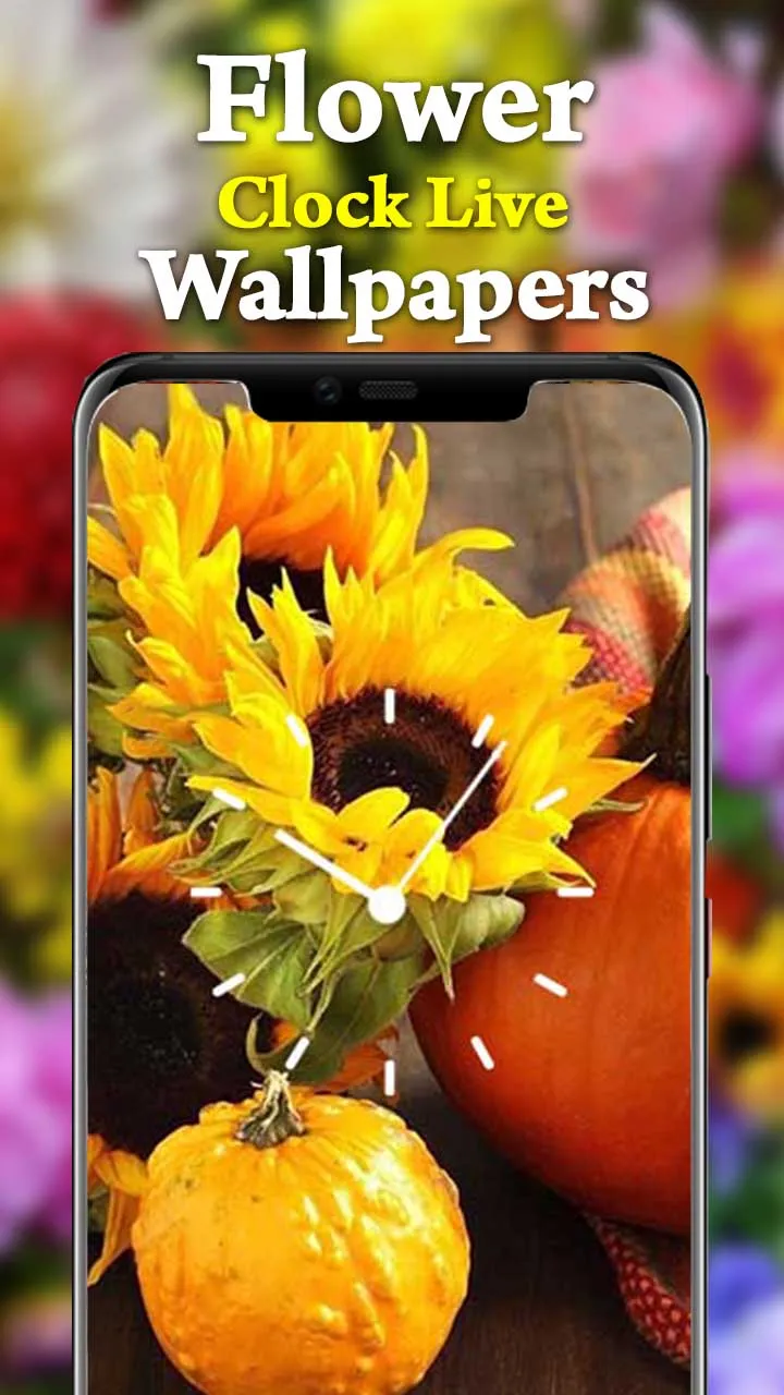 Flowers Clock Live Wallpapers | Indus Appstore | Screenshot