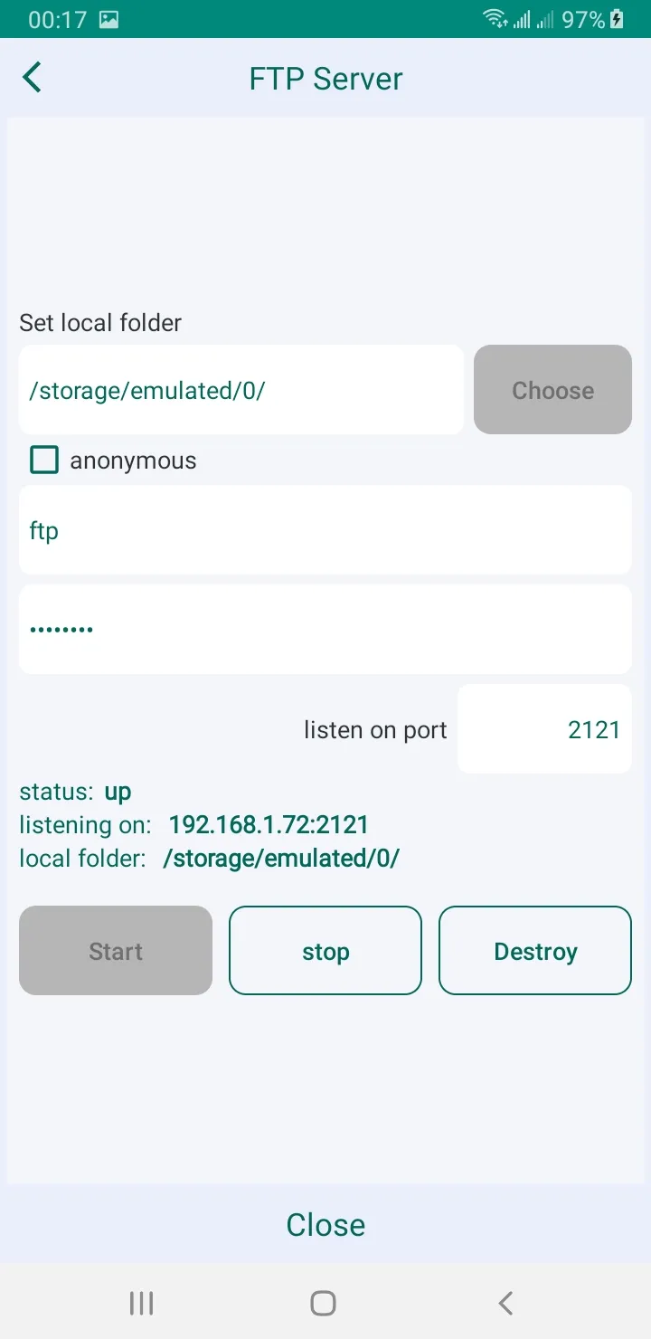 FTP Client/Server | Indus Appstore | Screenshot