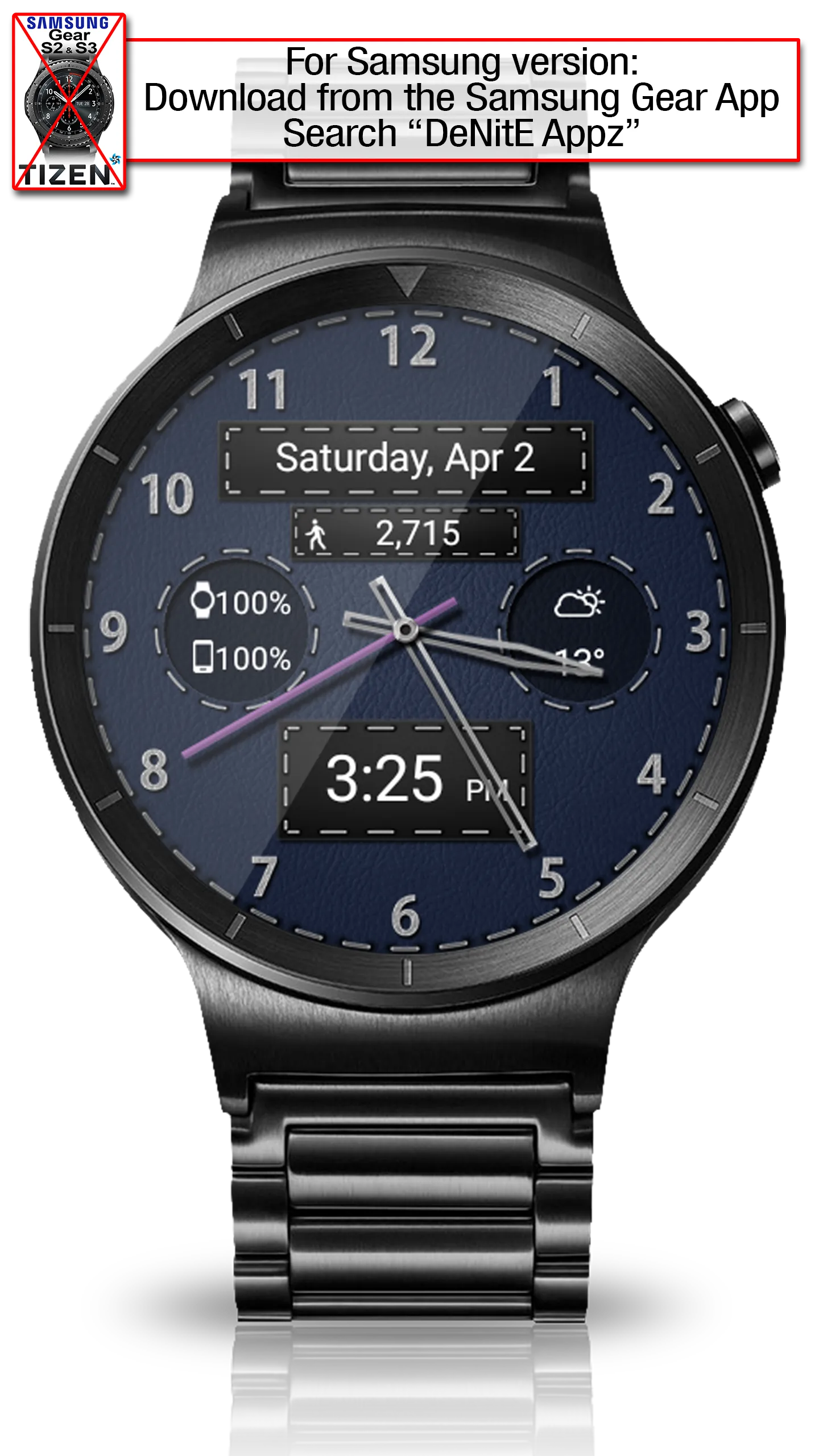 Black Leather HD Watch Face | Indus Appstore | Screenshot