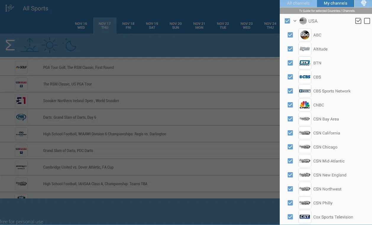 Live Sports TV Listings Guide | Indus Appstore | Screenshot