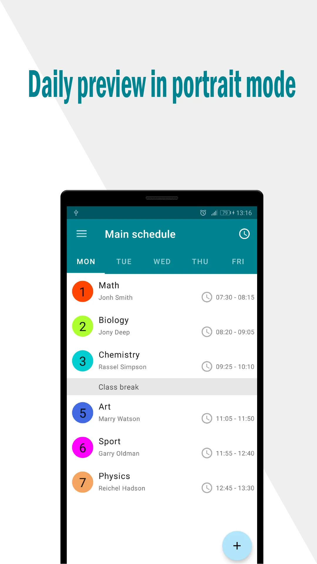 School Timetable - Planner | Indus Appstore | Screenshot