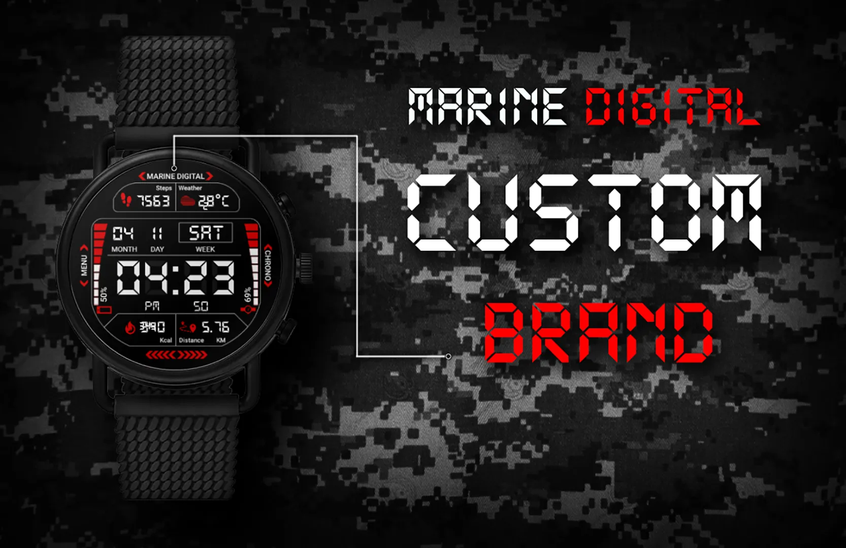 Marine Digital 2 Watch Face | Indus Appstore | Screenshot