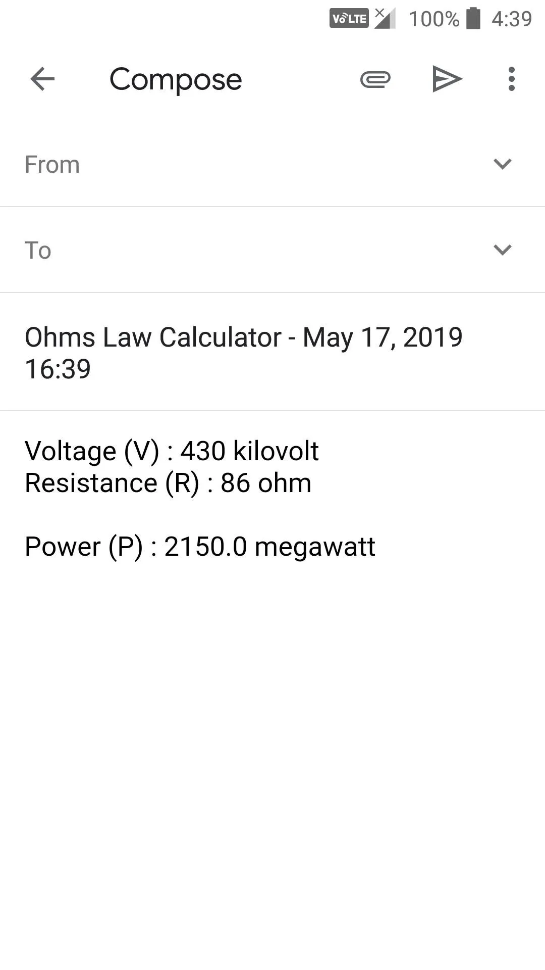 Ohms Law Calculator | Indus Appstore | Screenshot