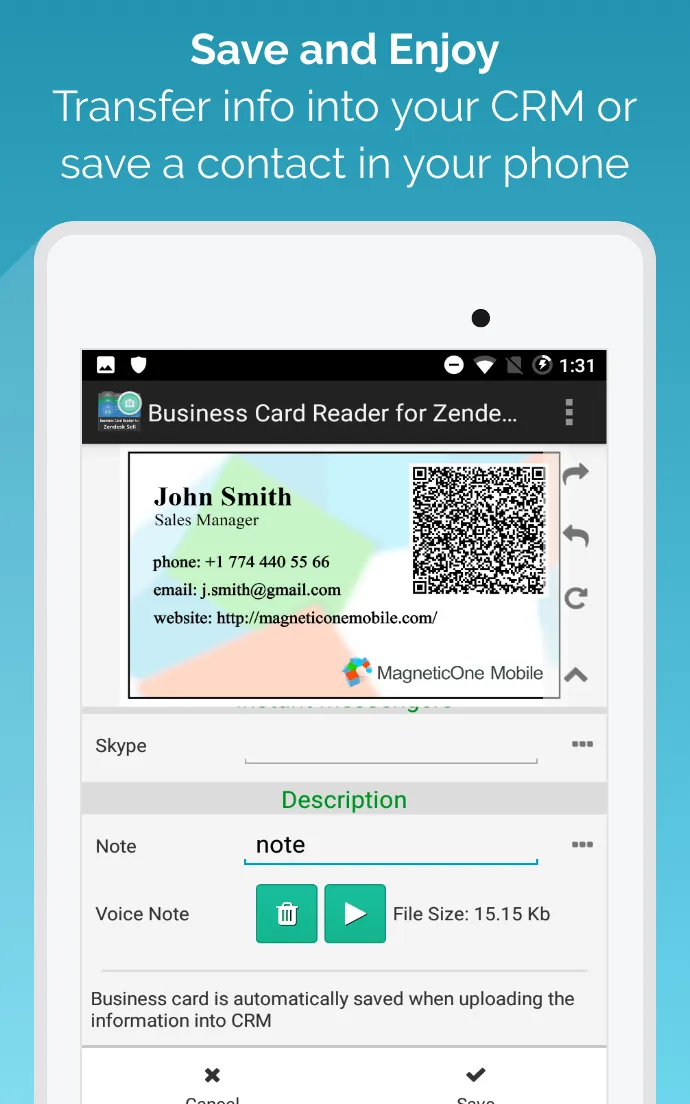 Biz Card Reader 4 Zendesk Sell | Indus Appstore | Screenshot